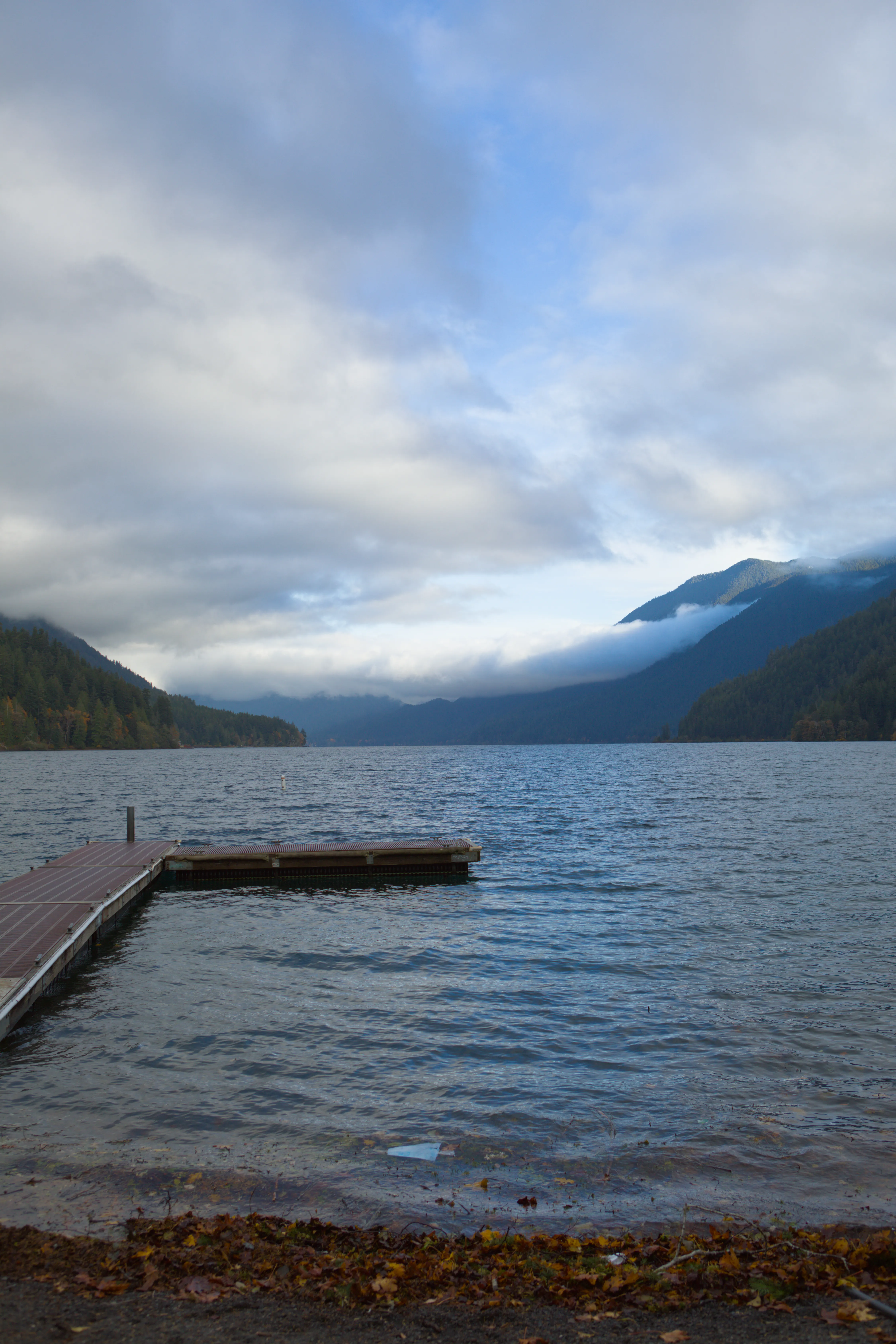 Small dock on the western side of Lake Crescent